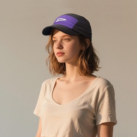 Clakllie Quick Dry 5 Panel Baseball Cap Waterproof Flat Brim Hats for Women Men Adjustable Golf Dad Hat,BSSD2567-Black