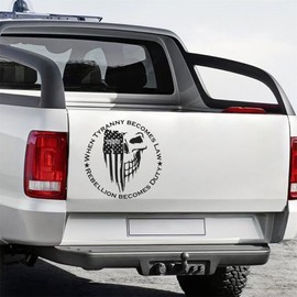 1776 American Flag Decal Skull USA Flag Patriotic Decal Waterproof Bumper Stickers for Car, Truck, SUV, Window Decoration (Black)