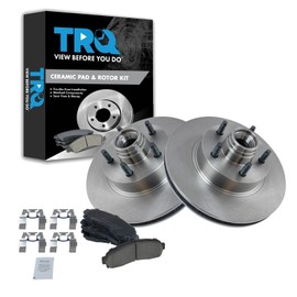 TRQ Front Brake Pad & Rotor Kit Brake Pads Brake Rotor Ceramic Compatible with 2003-2011 Ford Ranger