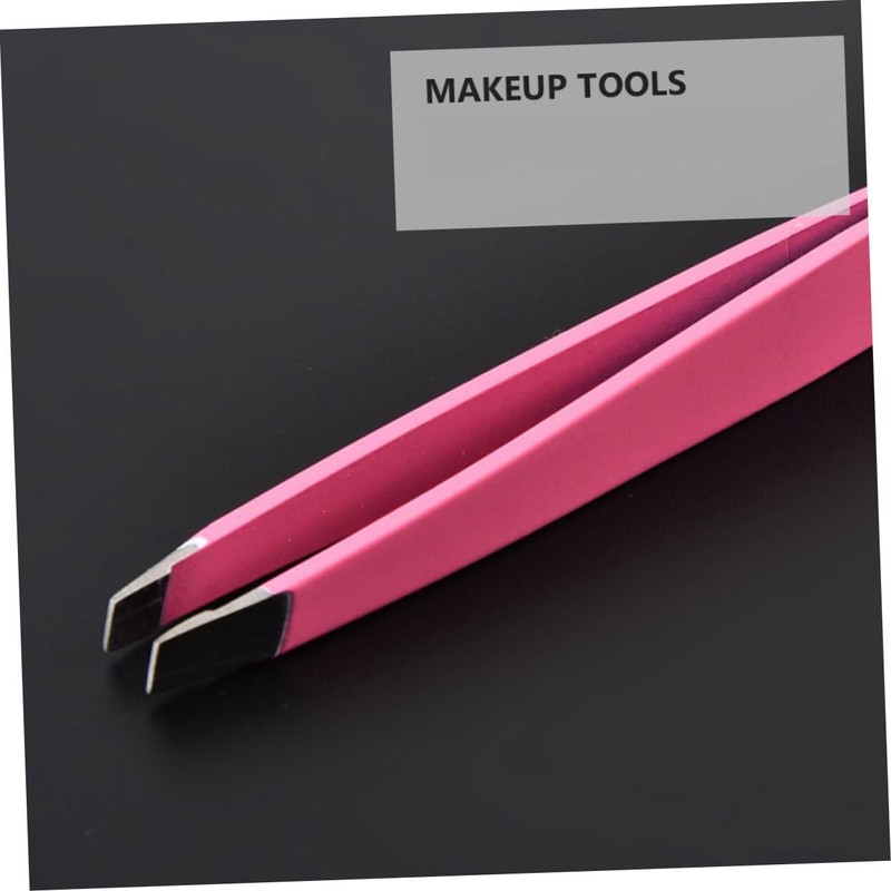 WOONEKY Beauty 4pcs Eyebrow Clamps Stainless Steel Tweezer Comb Ergonomic