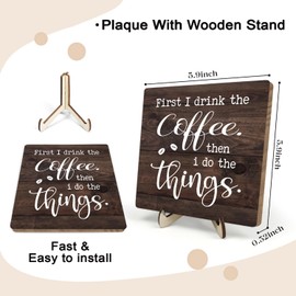 Coffee Bar Sign Plaque, Coffee Signs for Coffee Station, Vintage Coffee Sign Decor for Kitchen, Coffee Bar Accessories, Farmhouse Cafe