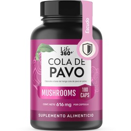 LIFE 360+ Suplemento de Cola de Pavo, Envase que contiene 180 Cápsulas | Rinde 60 porciones por envase. Contiene Cola de pavo. Ver ingredientes y modo de empleo en la etiqueta.