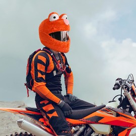 Motorcycle Helmet Cover Funny Design and Gifts (Cover Only, Helmet Not Included) Comprehensive Warmth (ORANGE)