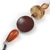 Avalaya Natural/Brown Wood, Shell Bead with Faux Black Leather Cord