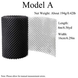 Gutter Guard Roll, Protective Covers for Gutters and Downpipes, Drain Clogging Leaf Deposit Drain Covers for Outdoor Use, Safety Gate with Hooks, 6 m x 16 cm