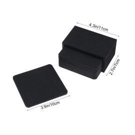 Ipetboom 8pcs Black Felt Coasters Insulation Pads Non Slip Heat Resistant Tableware Mats for Home Party Multi Purpose Drink Absorption Easy to Clean Foldable