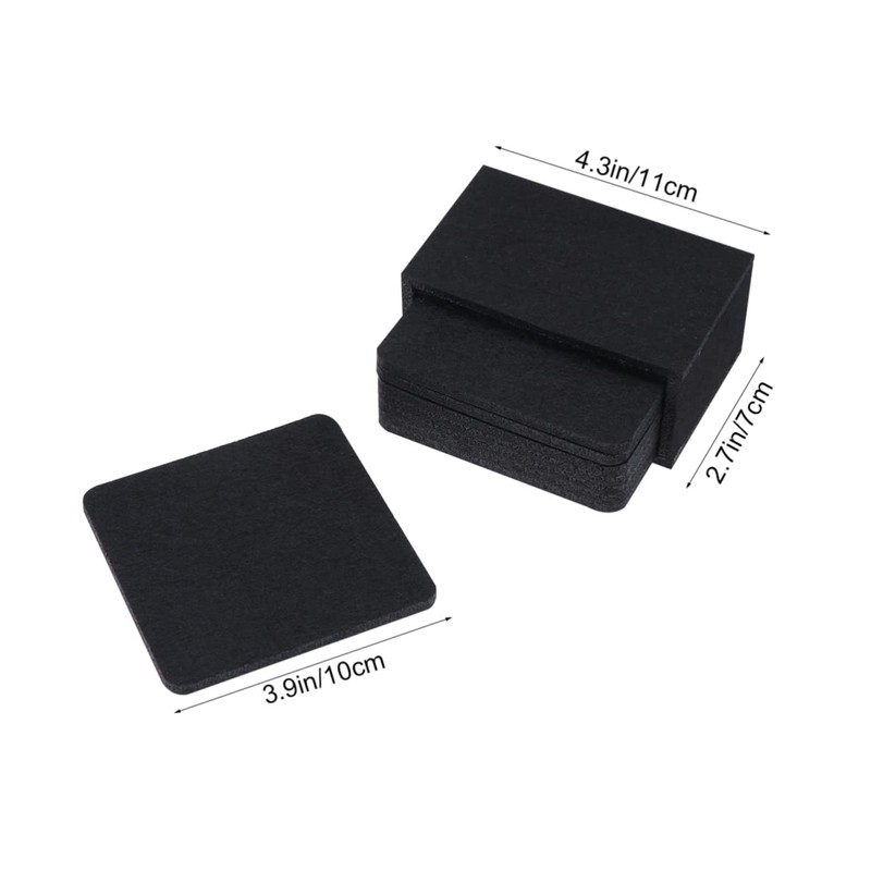 Ipetboom 8pcs Black Felt Coasters Insulation Pads Non Slip Heat