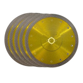 7" Turbo Mesh Saw Blades for Porcelain Tile, Ceramic Tile, Marble, Granite and Other Engineered Stones, Wet or Dry, DM 7/8" Arbor, 5-Pack