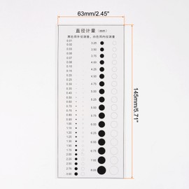 HARFINGTON High Precision SEC Size Estimation Chart Covered Transparency Flaw Detection Film Ruler for Diameter Defects Measuring