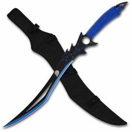 REAT Sword with Sheath, 26" Ninja Katana with 420 Stainless Steel Blade,Non-silp Cord-Wrapped Handle,Gifts for Him,Practice,Collect (Blue)