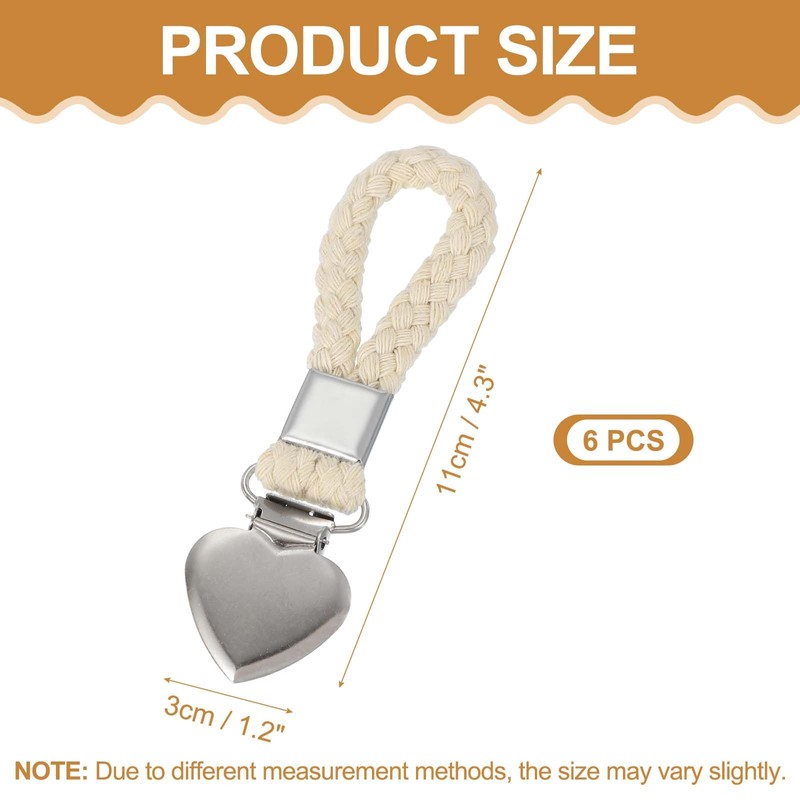 sourcing map 6 Pcs Tea Towel Clips with Cotton Loop