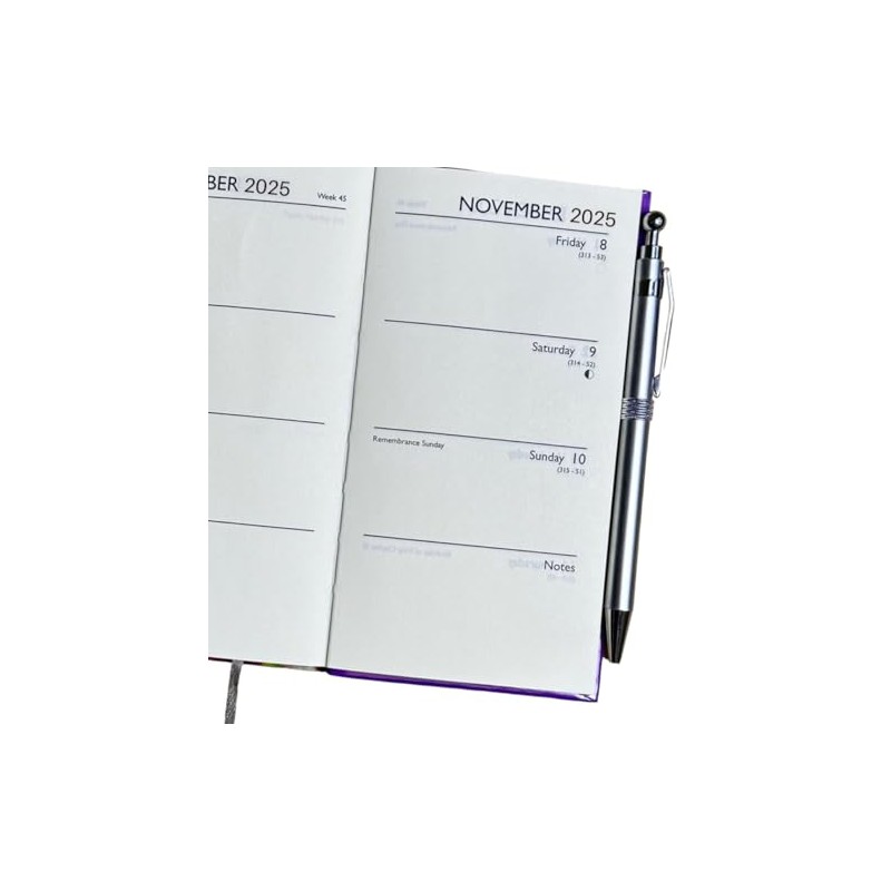 2025 Slim Week To View Diary Slim Diary & Pen,