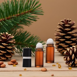 WNHNO 2Pcs Brown Glass Essential Oil Roller Bottles Refillable Roll on Empty Deodorant Bottle Containers Rollerball for Fragrance Roller Bottles Ball Applicator,Rollerball Bottle (30ml)