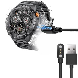 Blueshaweu Charging Cable Compatible with DEKELIFE Smartwatch Men's 1.43 Inch AK75, Cable Charger Charging Station for DEKELIFE AK75 Smartwatch (Black + White)