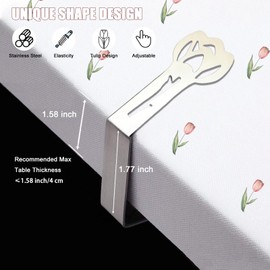 CUNGLIN Tablecloth Clips Stainless Steel Pack of 10 Tablecloth Clips Table Cover Clips for Thick Tables, Garden Table, Restaurant, Family Dining Table Outdoor Tablecloth Clips Table Cloth Clips