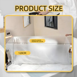 QOCUILC Pack of 5 Disposable Bathtub Covers, Oversized Disposable Bathtub Cover Film, Bath Bag for Household, Travel, Spa Hotel, Disposable Bath Bag Bath Mat Bath Film Carry