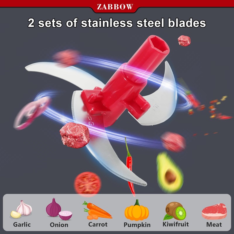 Manual Food Processor,8 Cup Hand Powered Crank Chopper,Mincer Blender with