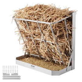 Unbranded VEVOR Wall Mounted Goat Hay Feeder 2 in 1 Hay and Grain Feeder 21 Gallons
