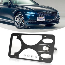 Front Bumper Tow Hook License Plate Mount Bracket Compatible withGenesis G70 and G80 2017-2022, No Drill Plate Holder, Front License Plate Bracket
