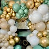 Paready Sage Green Gold Balloons, 60 Pcs 12 Inch Retro