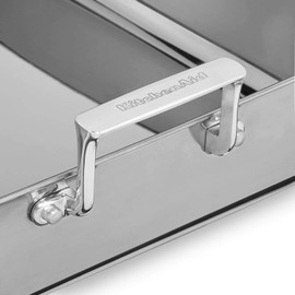 EEE DEALS 16inch Tri-Ply Stainless Steel Roaster with Rack Brushed Exterior and Polished Interior, Brushed Steel,KC1T16R