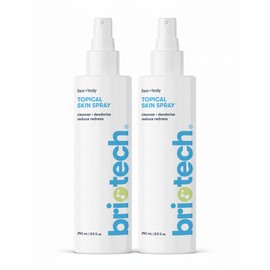 BRIOTECH Topical Skin Spray, Hypochlorous Acid Spray for Sensitive Skin, HOCl Facial Mist, Full Body Support Against Irritation, Calm Redness, Soothe Foot & Scalp, 8 oz (2 Pack)