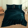 VACVELT 4pcs Dark Teal Satin Sheets Full Size Bed Set,