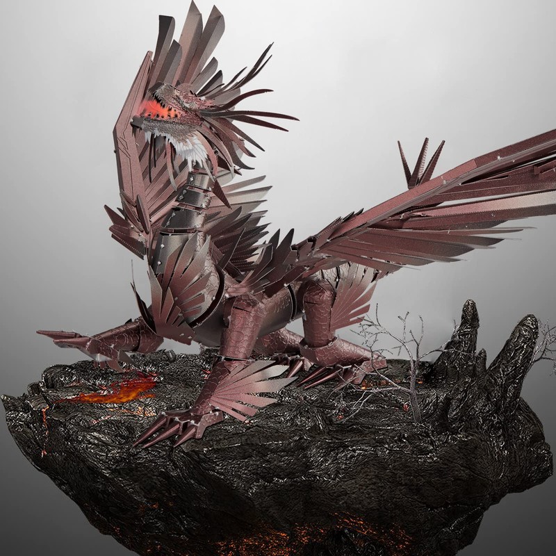 Piececool Black Dragon King 3D Metal Model Building Kits with