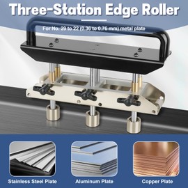 SOKO Three-Station Edge Roller Bender, Sheet Metal Edge Roller Brake with 0-90° Bending Angle for 29 to 22-Gauge Steel, Adjustable for Making 5/8" to 4" (16 to 102 MM) Bends
