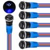 Nilight 12mm Latching Push Button Switch 6pcs LED Blue Waterproof
