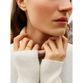 Bestyle Silver Gold Celtic Ring for Women Girls, Dainty Cute Heart Knot Ring, Women Simple Finger Band Ring Stacking Ring, Eternity Love Band Ring for Her, Great Celtic Jewelry for Women,Size 5