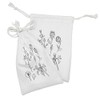Ambesonne Floral Fabric Pouch Set of 2, Sketchy Silhouettes of