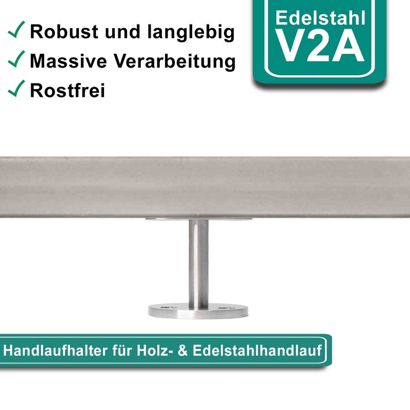 PRIOstahl Handrail Holder Handrail Support Wall Bracket Handrail Support -