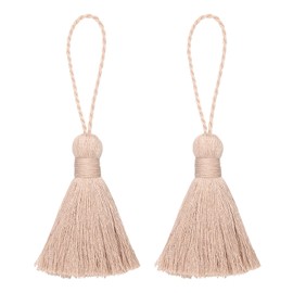 sourcing map Bookmark Tassels - 2Pcs 13.5cm/5.31" Soft Mini Tassel with Cord Loop for Keychain Bag Pendants Handmade DIY Crafts Accessory, Fresh Pink