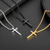 Silver Cross Necklace for Men, Stainless Steel Necklace Silver Cross