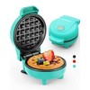 Waffle Maker Mini Small Compact Design, Breakfast Waffle Iron Machine Nonstick Coating, Snack Chaffle Hash Browns Round 4 Inch 550W, Blue BLAZANT
