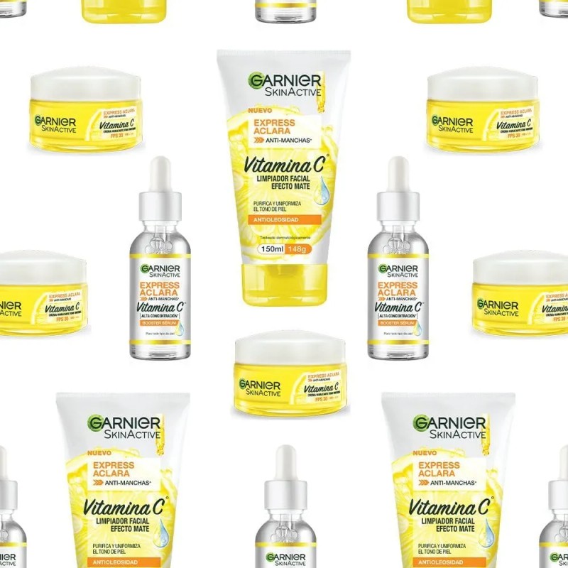 Kit Garnier Express Aclara Rutina Anti Manchas Vitamina Gel Limpiador