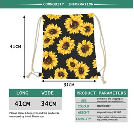 SEANATIVE Rose Sugar Skull Drawstring Backpack Gymsack Drawstring Bag Sport Sackpack for Travel,with Small Makeup Bag,Gift Set of 2