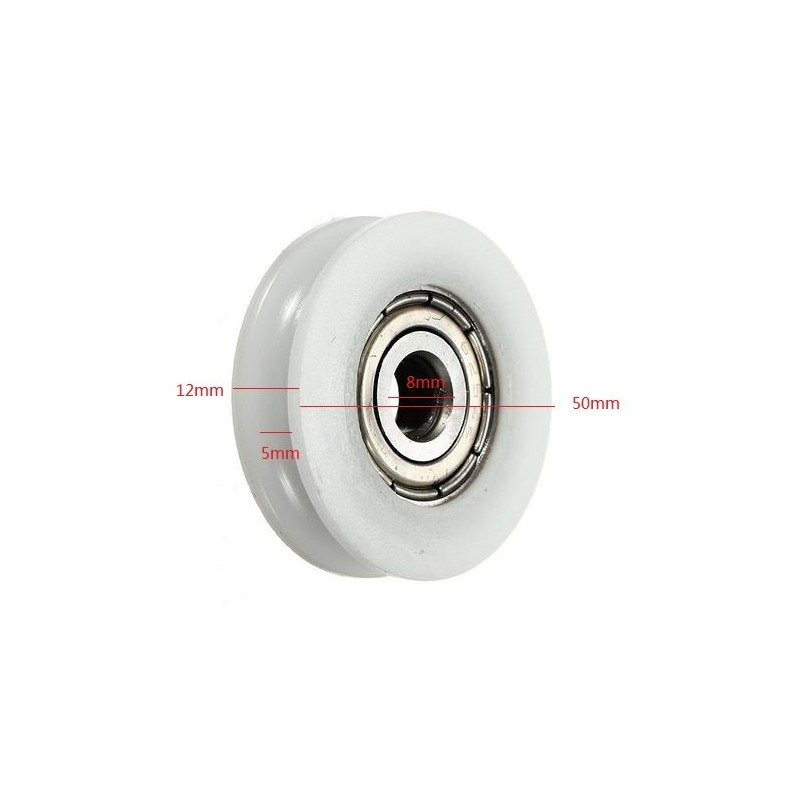 Chiloskit 2 Pieces 50mm U Groove Nylon Ball Bearing Guide