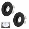 2pcs Matte Black Copper Overflow Ring for Bathroom Sink, Overflow