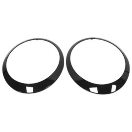 HouYeen Left and Right Exterior Headlight Trim Ring Cover Gloss Black for Mi-ni R55 R56 R57 R58 R59 Cooper John Cooper Works One