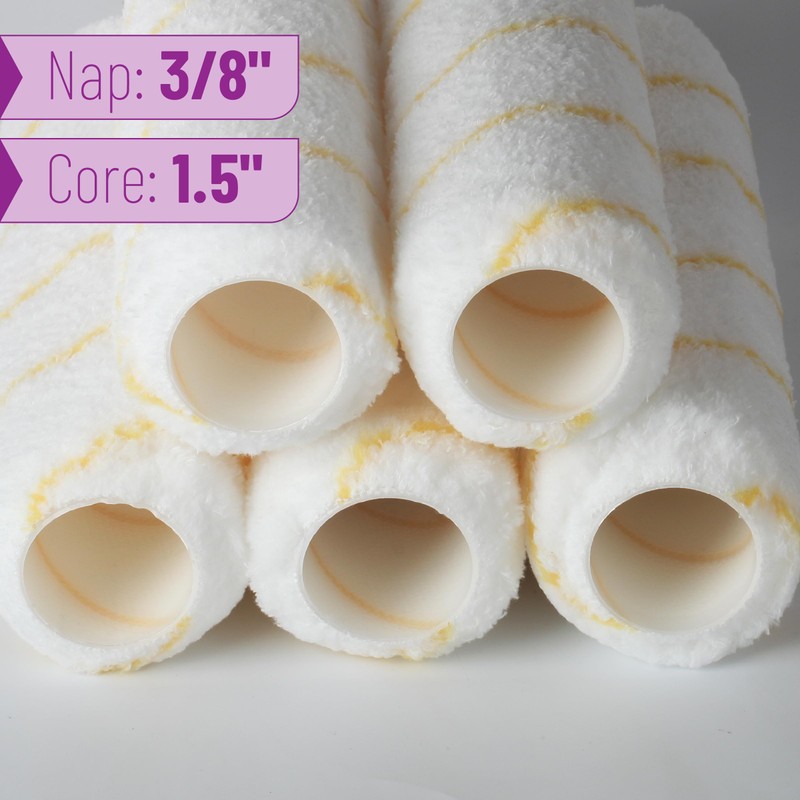 Bates- Paint Roller Covers, 9" x 3/8", 3 Pack, Yellow