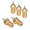 5Pcs 3D Printer Nozzle Set Brass with Stainless Steel Tips