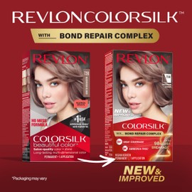 Revlon ColorSilk with Bond Repair Complex, Blonde Permanent Hair Color, 100% Gray Coverage, Ammonia Free Hair Dye, Vegan Keratin, 72B Mushroom Blonde (Pack of 3)