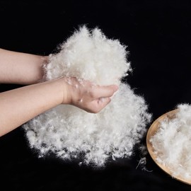 ROSE FEATHER Bulk Goose Down Feather Stuffing & Fill – Hypoallergenic Pillow Filling, Repair, Restuff, Fluff for Couch Cushions, Comforters, Jackets50/50-2Lb DIY