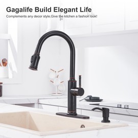 GAGALIFE Built in Counter Soap Dispenser for Kitchen Sink and Extension Tube Kit, Anti-Leakage Upgrade with 40" Tube No More Top Refill, Oil-Rubbed Bronze