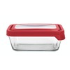 Anchor Hocking TrueSeal Glass Food Storage Container with Lid, Cherry,
