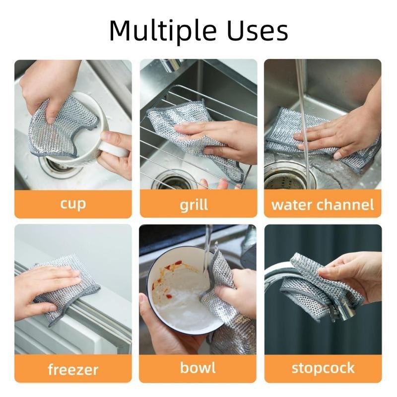 20pcs Double Layer Wire Washing Cloth, Multipurpose Non Scratch Wire