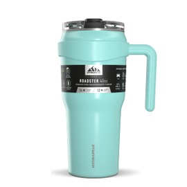Hydrapeak Roadster 40oz Stainless Steel Tumbler Double Wall Vacuum Insulated Water Bottle With Handle And 2 in 1 Straw Lid (Aqua Gloss)