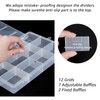 BENECREAT 4PCS 12 Grids Plastic Storage Box Jewellery Box Compartment